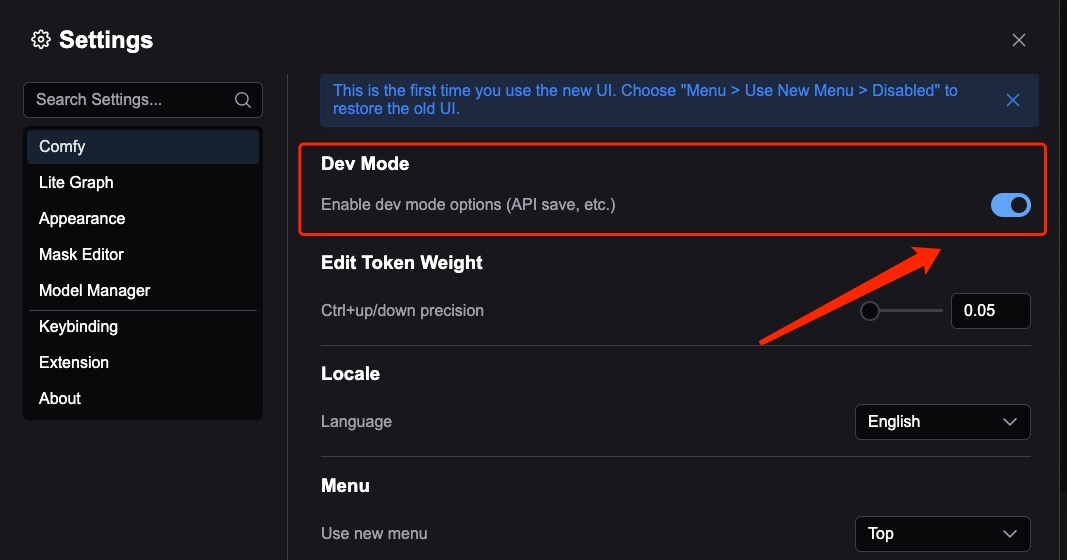 Enable Dev Mode